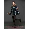 fashional england big plaid lady cape coat in Guangzhou